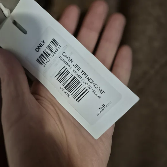 ONLY Women's Brown Trench Coat with Belt - Picture 5 of 5